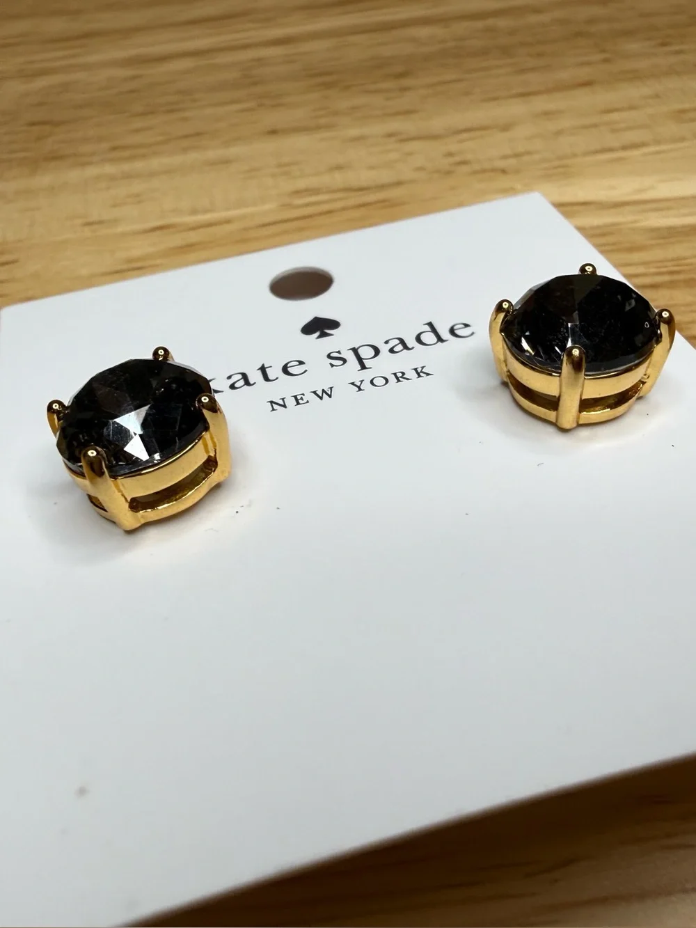 kate spade Black Crystal Stud Earrings